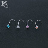 Stainless Steel Nose Stud Set CZ Crystal Nose Piercings 20g