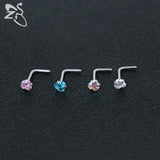 Stainless Steel Nose Stud Set CZ Crystal Nose Piercings 20g