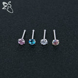 Stainless Steel Nose Stud Set CZ Crystal Nose Piercings 20g