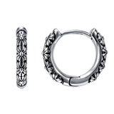 ZS 316L Stainless Steel Punk Hoop Earrings for Men Gothic Ear Rounds