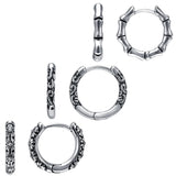 ZS 316L Stainless Steel Punk Hoop Earrings for Men Gothic Ear Rounds