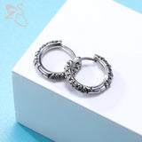 ZS 316L Stainless Steel Punk Hoop Earrings for Men Gothic Ear Rounds