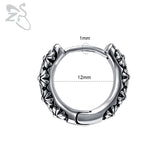 ZS 316L Stainless Steel Punk Hoop Earrings for Men Gothic Ear Rounds