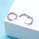 ZS 316L Stainless Steel Punk Hoop Earrings for Men Gothic Ear Rounds