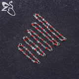 Red Crystal Double Nose Chain 316L Stainless Steel Nostril Piercing