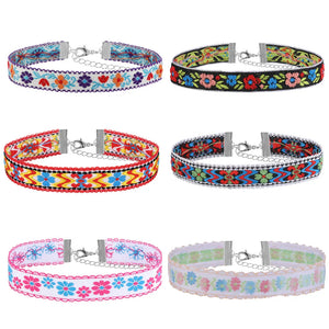 Vintage Tattoo Choker Necklace Set Elastic Chain Colorful Punk Gothic