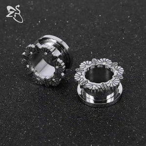 Stainless Steel Ear Plug&Tunnel Crystal Ear Flesh Expander