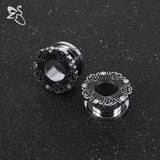 Stainless Steel Ear Plug&Tunnel Crystal Ear Flesh Expander