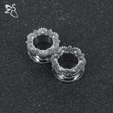 Stainless Steel Ear Plug&Tunnel Crystal Ear Flesh Expander