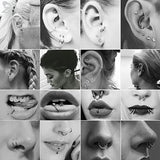 Body Piercing Tool Kit 14G-20G Stainless Steel Ear Nose Belly Butto