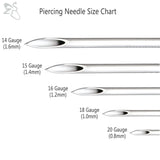 Body Piercing Tool Kit 14G-20G Stainless Steel Ear Nose Belly Butto
