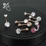 Heart Crystal Belly Button Ring Lot