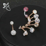 Heart Crystal Belly Button Ring Lot