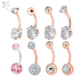 Heart Crystal Belly Button Ring Lot