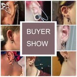 Double Cross Punk Chain Tassel Stud Earrings Men Gothic Rock Piercing Jewelry