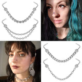 Double Nose Piercing Chain Stainless Steel for Women