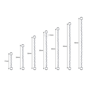 Double Nose Piercing Chain Stainless Steel for Women