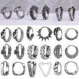 Gothic Skull Hoop Earring Vintage Round Men Punk Jewelry Snake Head