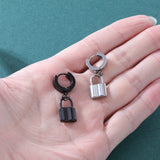 Punk Cross Drop Earrings Stainless Steel Hoop Dangle Gothic Hip Hop Circle