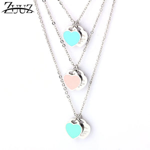 Stainless Steel Heart Necklace for Women Jewelry Chain