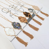 Leopard Morocco Tassel Earrings Necklace Set