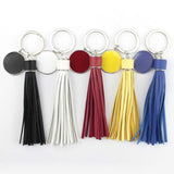 Colorful Monogram Pompom Keychain Bag Charms Tassel Key Ring Enamel Jewelry