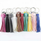 Colorful Monogram Pompom Keychain Bag Charms Tassel Key Ring Enamel Jewelry