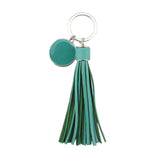 Colorful Monogram Pompom Keychain Bag Charms Tassel Key Ring Enamel Jewelry