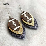 Football Leather Spirit Earrings Glitter Christmas Earrings