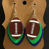 Football Leather Spirit Earrings Glitter Christmas Earrings