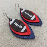 Football Leather Spirit Earrings Glitter Christmas Earrings