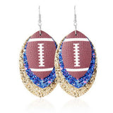 Football Leather Spirit Earrings Glitter Christmas Earrings