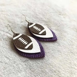 Football Leather Spirit Earrings Glitter Christmas Earrings