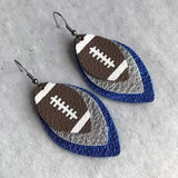 Football Leather Spirit Earrings Glitter Christmas Earrings