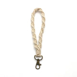 Macrame Wristlet Keychain Mom Bag Cotton Key Ring