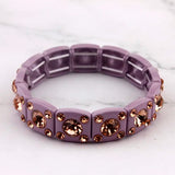 Rainbow Glass Crystal Bangle Geometric Square Frame Bracelet
