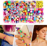 300pcs Heart Fruit Flower Smiley Beads Polymer Clay DIY Bracelet Accessories
