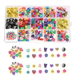 300pcs Heart Fruit Flower Smiley Beads Polymer Clay DIY Bracelet Accessories