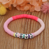Colorful Acrylic Letter Beaded Bracelets Set for Women
