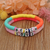 Colorful Acrylic Letter Beaded Bracelets Set for Women