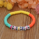 Colorful Acrylic Letter Beaded Bracelets Set for Women