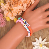 Colorful Acrylic Letter Beaded Bracelets Set for Women