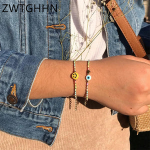 Colorful Beaded Bracelet MultiColor Glass Seed Beads Bohemian Stretch Bangle