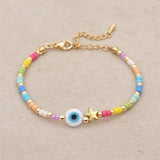 Colorful Beaded Bracelet MultiColor Glass Seed Beads Bohemian Stretch Bangle