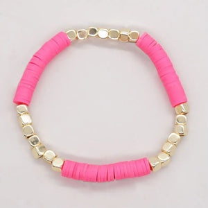 Acrylic Interval Bead Bracelet Women Soft Pottery Friendship Bracelet