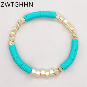 Acrylic Interval Bead Bracelet Women Soft Pottery Friendship Bracelet