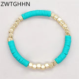 Acrylic Interval Bead Bracelet Women Soft Pottery Friendship Bracelet