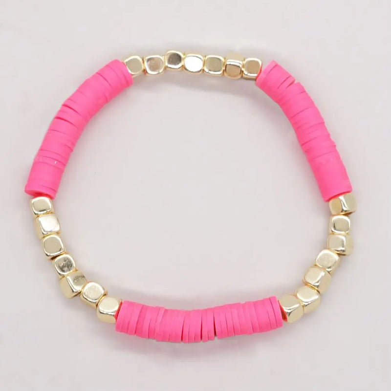 Acrylic Interval Bead Bracelet Women Soft Pottery Friendship Bracelet