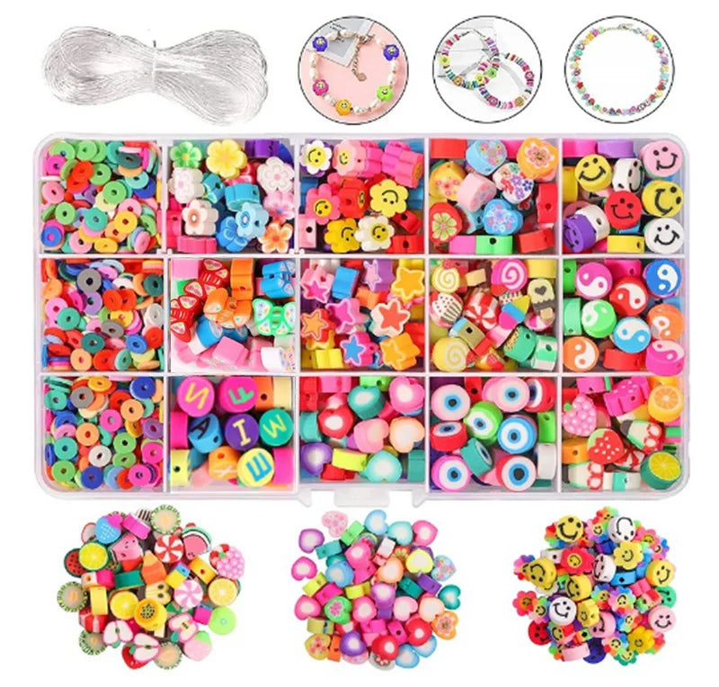 Polymer Clay Beads Spacer Smiley Animal Heart Shape