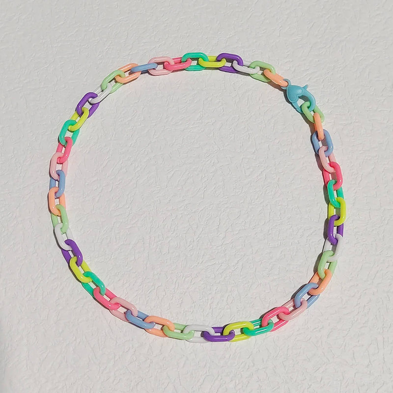 Geometric Resin Chain Statement Chokers Necklace for Women